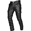 Generic Pantaloni in pelle da uomo Steampunk Pantaloni per uomo Vintage Gothic Fashion Slim Pantaloni in pelle Stretch Multi Pocket Pantaloni Hip Hop Heavy Metal Rock Rap Street Dance Hippy Punk Pantaloni