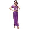 Hibasing Donne Danza del Ventre Outfit Costume Halloween Carnevale Vestiti da Ballo Danza Indiana Abbigliamento Prestazioni Top + Pantaloni