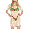 ALIREVERIE - T-shirt divertente da donna per bikini, copricostume per la spiaggia e la piscina, vestito a maniche corte per la festa in piscina, Small