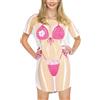 ALIREVERIE - Maglietta divertente da donna per bikini, copricostume per la spiaggia, vestito a maniche corte per la piscina e la festa in spiaggia, Small