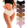 READY TO LOVE Perizoma Mutande Donna Vita Alta Intimo Tanga Donna Senza Cuciture Seducente Slip Donna Microfibra Bordo dell'ondulazione Set Mutandine Donna Invisibili Thongs Women Underwear Pacco da 6