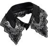 jiingekk Elegante Falso Collare Con Ricamo Intricato E Perle Scintillanti Morbido Poliestere Staccabile Abbigliamento Accessorio Ricamo Collare Delle Donne Accessorio, Nero , Taglia unica