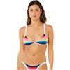 RIP Curl Surf Stripe Fixed Tri Bikini Swimsuit Top Parte Superiore del Bikini Donna