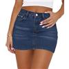 MONCCIZA - Mini gonna da donna in jeans, stile Y2K, a vita bassa, casual e carina, con tasche