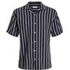 JACK & JONES JJEENZO Stripe Resort - Maglietta SS SN, Sky Captain, M