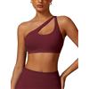 ABOCIW ABOIW - Reggiseno sportivo da donna, senza cuciture, monospalla, con apertura e cinturino regolabile, asimmetrico imbottito