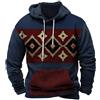 famesale Uomo Retro Felpa con Cappuccio Western Aztec Etnico con Cappuccio Casual Manica Lunga Vintage Leggero Pullover Felpe