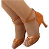 GSCLZ Collant da ballerina, calze ballo taglie forti, collant a rete for donne, abbigliamento allenamento latino(Beige,S 145-155 cm)