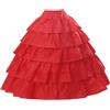 BEAUTELICATE Sottogonna Sposa Lungo per Nozze Gonna 4 Cerchio Donna per Abito Sottoveste Abito da Sera con 5 Strati Balze Gonna Rockabilly Hallowen Matrimonio Carnevale