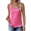 Zeagoo Canotta da Donna in Raso di Seta, Senza Maniche, Scollo Rotondo | Camicette blazer da donna, abiti casual da lavoro, camicette da donna, camicette eleganti e casual