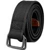 DSFIHJO Cintura in tela di cotone con fibbia a doppio anello, in tessuto, vita nera, for uomo, taglie forti, 100-190 cm, grande e alto Per Abbigliamento Casual O Formale(110cm for W31-35,Black 23)