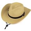 AHDMR Cappello di Paglia Anti-Sole Cappello da Cowboy Western Uomo Panama Cappello Fedora Ampio Bordo Pieghevole Donna Cappello da Sole Estate Anti-UV Jazz Hip-Hop, Giallo chiaro, 56/58 cm