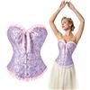 SilverChry Corsetto per Donne, Corsetto Stringivita, Bustino Donna Elegante, Bustier Donna Corpetto Top, Sexy Overbust Corsetti Bustino Vintage Gotico (IT, Testo, L, Regular, Regular, Viola rosato)