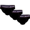 Tommy Hilfiger Tommy Jeans 3P Brief, Mutande Bambino Uomo, Black/Black/Black,