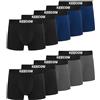 Bobelle Mutande Uomo da 10 Pezzi, Mutande Uomo Boxer Cotone Elasticizzato Traspiranti retrò Biancheria (IT, Testo, XL, Regular, Regular, Grigio，Blu，Nero)