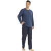 YUSHOW Pigiama per Uomo Plaid in Pile Set Morbido Pigiameria Manica Lunga Pantaloni in Cotone Top
