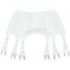 Luxallacki - Cintura reggicalze a 6 spalline in rete trasparente per calze autoreggenti, 12 clip in metallo, fascia elastica, taglia grande, biancheria intima retrò, bianco, S