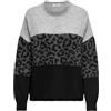 Only Onljade Animal LS O-Neck Noos Knt Maglione da Donna, Chiaro Grigio Melange, XS