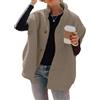 Hongqizo Cappotto da donna M5s078 A-Line | Con tasche, tinta unita, righe, stampa leopardata, cappotto senza maniche, vestibilità ampia, casual, con bottoni