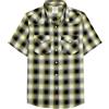Dubinik®Camicia Uomo Manica Corta Fibra di bambù Casual Quadretti Comoda Bottoni Automatici Cowboy Western Vintage Camicia Giallo Brillante Bianche Nero XL