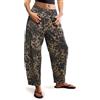 EZAPINE Jeans da donna leopardati a gamba larga casual pantaloni larghi Y2k Boyfriend vita media jeans alla caviglia