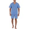 Fruit of the Loom Set Pigiama da Uomo Broadcloth con Maniche Corte, Azzurro, S