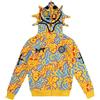 OATSBAS Felpa con cappuccio in stile retrò pigro per uomo donna divertente multi angolo Full Zip Up felpa con cappuccio oversize