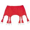 Luxallacki - Cintura reggicalze a 6 spalline in rete trasparente per calze autoreggenti, 12 clip in metallo, fascia elastica, taglia grande, biancheria intima retrò, Rosso, XL