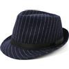 Zylioo Cappello Trilby Fedora XL per Uomo Cappello Manhattan Anni 20 in Lana con Pinstripe Stile Gangster a Tesa Corta Cappello Panama Jazz, XL