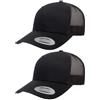 Yupoong Cappello da Uomo YP Classics Retro Trucker, Nero, Taglia Unica