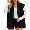 Zontroldy Gilet in jeans da donna oversize senza maniche con bottoni in denim gilet in jeans giacca shacket, nero, X-Large