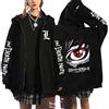 KeepRock Death Note Anime Felpa con Cappuccio con Cerniera Unisex Casual L-Lawliet Stampato Zip Felpa Y2k Giacca