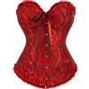SilverChry Corsetto per Donne, Corsetto Stringivita, Bustino Donna Elegante, Bustier Donna Corpetto Top in Pizzo, Sexy Overbust Corsetti Bustino Vintage Gotico (IT, Testo, L, Regular, Regular, Rosso)
