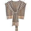 Halemet Pashmina da donna a righe, scialli e involucri, maglione lavorato a maglia, scialle, scialle avvolgente, sciarpa, cardigan, mantello in cashmere, A strisce di caffè, Medium