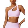 ABOCIW ABOIW - Reggiseno sportivo da donna, senza cuciture, monospalla, con apertura e cinturino regolabile, asimmetrico imbottito