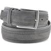 La Bottega del Calzolaio Cintura tela e camoscio uomo grigio scuro 4 cm in vera pelle artigianale made in Italy (115 cm (46/48-48/50 EU))