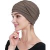 Alnorm Fascia per capelli chemio per pazienti affetti da cancro, in viscosa, calda, super confortevole, Canapa Cammello, Taglia unica