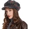 ZLYC Cappellino Classico da Donna, Visiera 8 Pannelli, Cappello Gatsby Apple Cabbie, Motivo Tartan Grigio Scuro, Taglia Unica