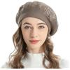 ZLYC Berretto Berretto da Donna in Cashmere Reversibile Francese, Taglia Unica