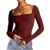 Dwnval Top estivo da donna forato con schiena a vogatore, senza maniche, girocollo, a costine, lavorato a maglia (bordeaux, XS)