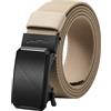 LionVII Cintura elastica a cricchetto con fibbia automatica, cintura da lavoro per uomo per girovita 75-125cm (28-49)