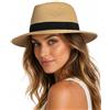 Zylioo Cappello da sole Panama in paglia XXL XL per teste grandi, M S UV Fedora estivo con sottogola, confezione regalo per spiaggia, viaggi all'aperto, XL/XXL
