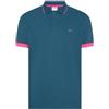 SUN68 Polo a righe fluorescenti a contrasto in cotone grigio by SUN68