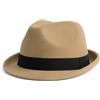 Zylioo Cappelli Trilby in feltro multidimensione,Cappello Fedora caldo di misura regolabile,Cappello unisex Manhattan,Cappello cubano a tesa corta con nastro
