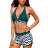 Yuson Girl Costumi da Bagno Donna Bikini Due Pezzi Costume Mare Push up Costume Halter Bikini Set Regolabile Sexy Brasiliana Beachwear Donna con Bikini Imbottito(Blu, XXL)