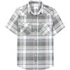 Dubinik®Camicia Uomo Manica Corta Fibra di bambù Casual Quadretti Comoda Bottoni Automatici Cowboy Western Vintage Camicia Grigio Bianche 3XL