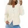 RITERA Plus Size Cardigan Maglioni da donna Girocollo Manica Lunga Button Down Knit Autunno Inverno Giacche con Tasche XL-5XL, Crema, 5XL
