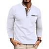 Ryehack Maglietta Uomo Manica Lunga Casual Cotone T-Shirt con Bottoni Polo Golf Maglia Regular Fit S-2XL