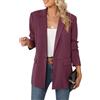 Luyaa, giacca blazer oversize da donna, casual, per lavoro e ufficio, con apertura sul davanti, in tessuto con fodera e spalline imbottite, Rosso e viola., Large