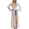 YOUKD Kimono da Donna Lungo in Pizzo con Cardigan in Cotone Trasparente Costumi da Bagno da Spiaggia